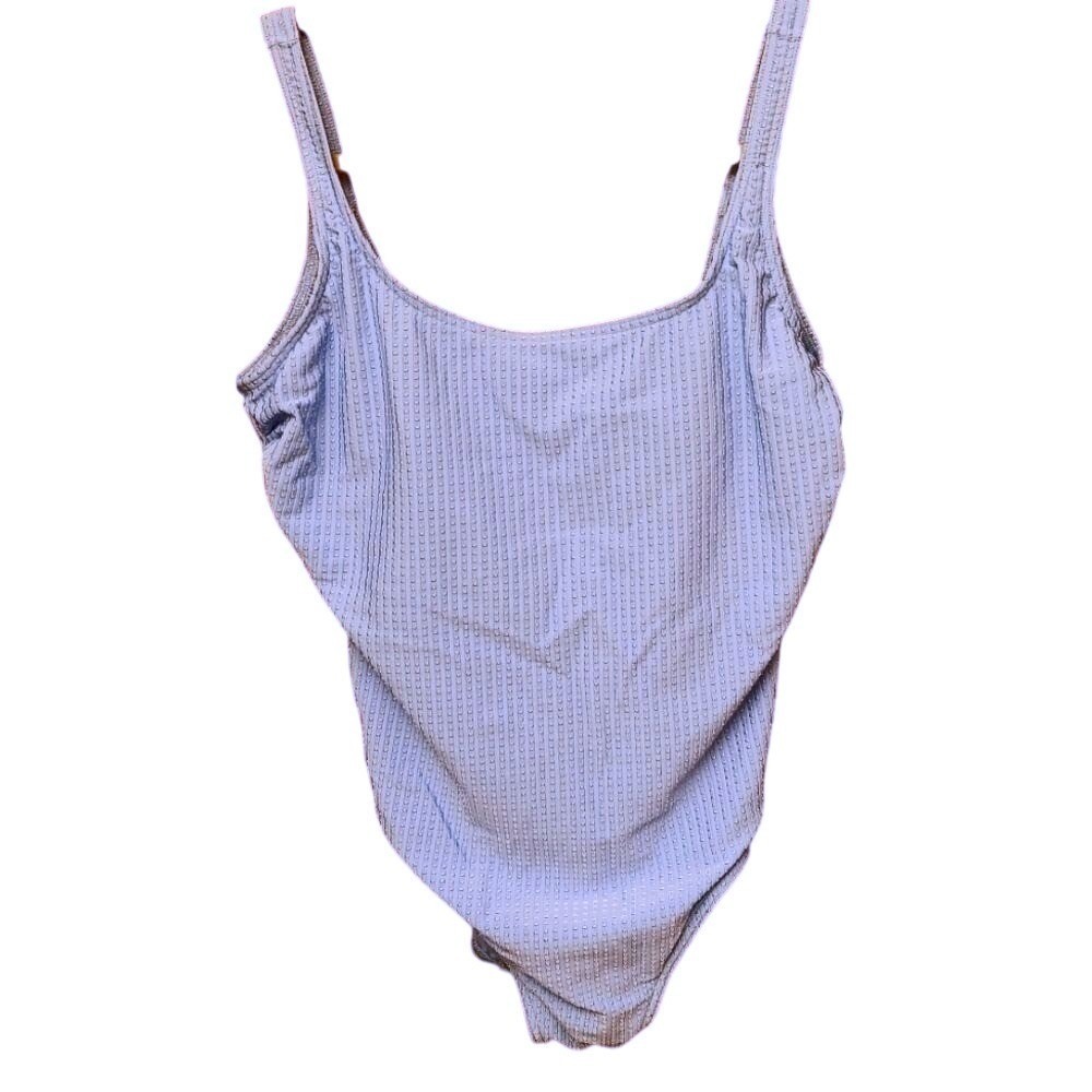 Baltex Blue‎ Ribbed One-Piece Swimsuit Size 16 Womenswear #75C